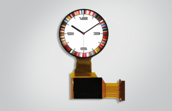 Free Form Displays von next system Free Form Display dargestellt als Uhr