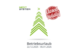 Betriebsurlaub 2025-26 Sujet mit Next System Weihnachtsbaum