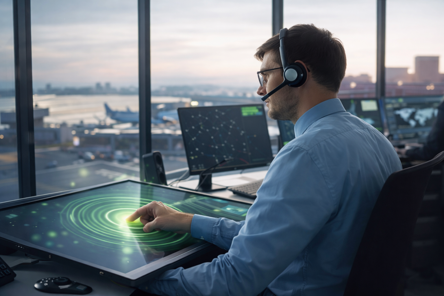NEXT SYSTEM Image Fluglotse mit HAPTIC_FORCE TOUCH™